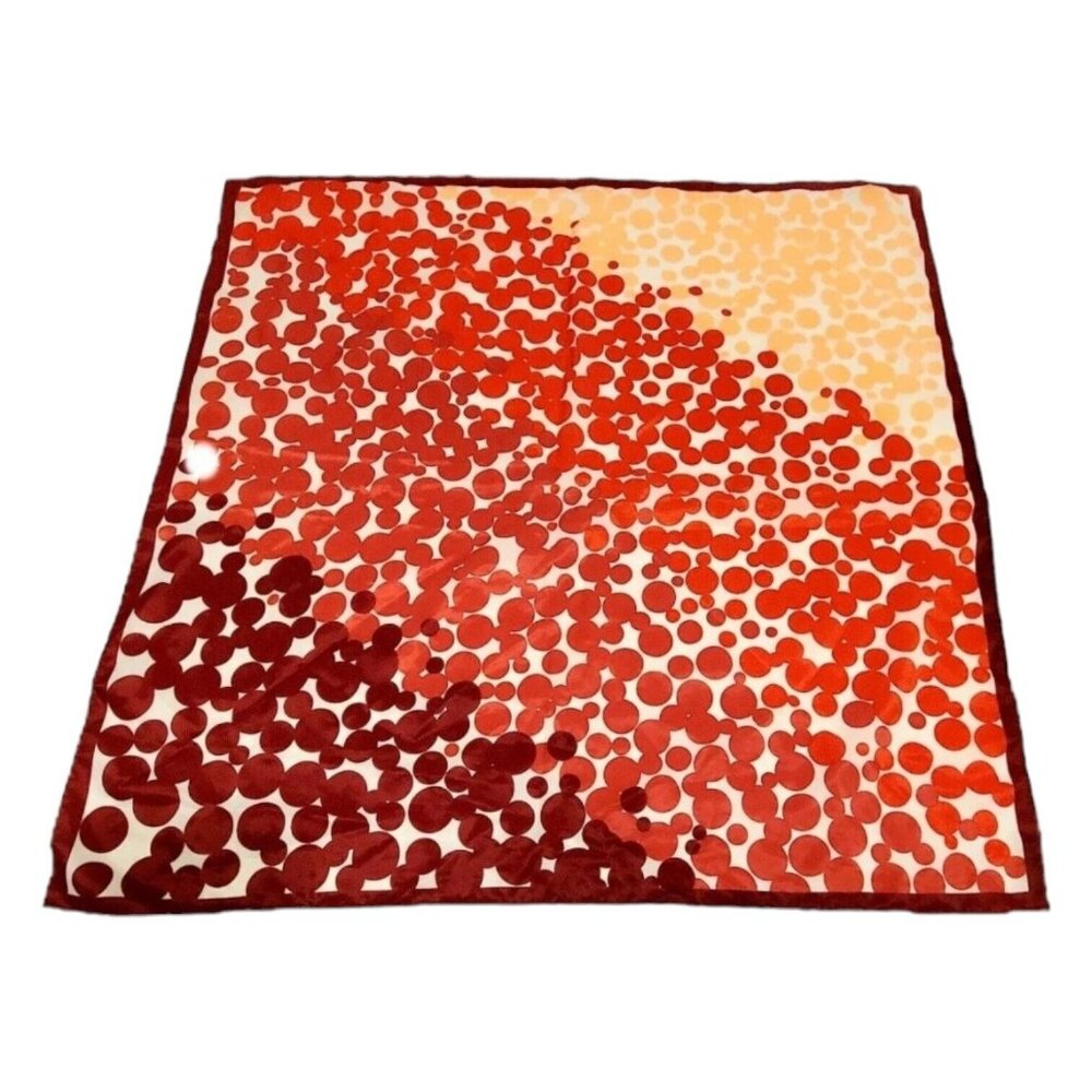 Vtg Nasharr Frère Ltd Scarf Transitioning Red Pink Spots Dots 26" Made in Japan